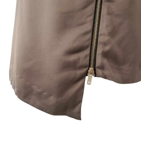 Milly NY Pencil Skirt Asymmetrical Zip Front Gray Black Viscose Womens Size 10 - Picture 2 of 8